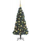  Umjetno prethodno osvijetljeno božićno drvce s kuglicama 180 cm | shoptok.hr
