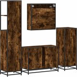  4-dijelni set kupaonskog namještaja boja hrasta drveni Smoked oak | shoptok.hr