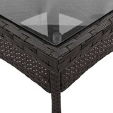 vidaXL Vrtni stol sa staklenom pločom crni 80x80x75 cm od poliratana | shoptok.hr