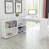 Maison Chic Kotna Pisalna miza - pisarniška miza - Računalniška miza s 4 policami bela, (21785061) | Shoptok.si