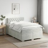  Boxspring krevet s madracem Svjetlosiva 120 x 190 cm Baršun | shoptok.hr