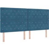  Visoka postelja z vzmetnico temno modra 200x200 cm žamet, (22050119) | Shoptok.si
