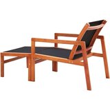 In Vrtni stol z naslonjalom za noge evkaliptusov les in tekstil | Shoptok.si