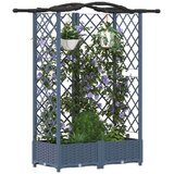 Dvignjeno ležišče s trellisom in streho Siva 124 x 40 x 126 cm, (5000287928) | Shoptok.si