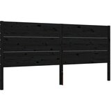  Okvir za krevet s uzglavljem crni 200 x 200 cm od masivnog drva | shoptok.hr