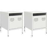 vidaXL Nočna omarica 2 kosa bela 35x39x43,5 cm jeklo | Shoptok.si
