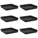  Kvadratna posuda za cvijeće 6 pcs Crna 15 x 15 x 2 cm Plastika - Crna 15 x 15 x 2 cm 6 | shoptok.hr