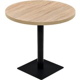 vidaXL Bistro miza mediapan in jeklo okrogla 80x75 cm barva hrasta Cene