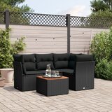 Maison Chic Seti vrtnega pohištva - Vrtna garnitura - Vrtni pohištvo set 5-delna z blazinami črn poli ratan, (21816155) | Shoptok.si