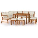  11-dijelni vrtni blagovaonski set s jastucima od drva bagrema | shoptok.hr