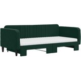  Dnevni krevet na razvlačenje tamnozeleni 100x200 cm baršunasti | shoptok.hr
