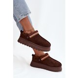 Boto Women's Low Snow Boots With Movable Strap And Embroidery On Platform Chocolate Lyrisse | shoptok.hr