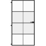 Sobna vrata tanka crna 102,5x201,5 cm kaljeno staklo i aluminij | shoptok.hr