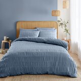 Catherine Lansfield Plava posteljina za bračni krevet/za produženi krevet od krepa 230x220 cm Seersucker – | shoptok.hr
