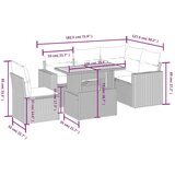 vidaXL 6-dijelni set vrtnih sofa s jastucima bež od poliratana | shoptok.hr