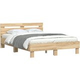  Okvir za krevet s uzglavljem boja hrasta 120x190 cm drveni | shoptok.hr