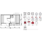 Male kuće Vanjska sauna FORSSA 400 × 235 cm sa šindrom | shoptok.hr