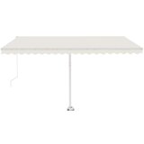 vidaXL Ročno zložljiva tenda z LED lučkami 450x350 cm krem, (20743213) | Shoptok.si