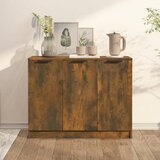 vidaXL Komoda dimljeni hrast 90,5x30x70 cm konstruiran les Cene