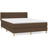  Box spring postelja z vzmetnico temno rjava 140x200 cm blago, (20724647) | Shoptok.si