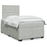 Box spring krevet s madracem svjetlosivi 120x200 cm baršunasti | shoptok.hr