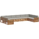  Setovi sofa 7 pcs Prirodna i svijetlo siva Čvrsto drvo akacije | shoptok.hr