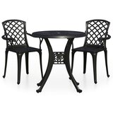 vidaXL Bistro garnitura 3-delna liti aluminij črna, (20674890) Cene
