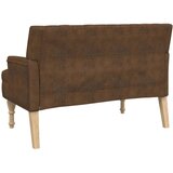 vidaXL Klop z naslonom rjava 113x64,5x75,5 cm umetno semiš usnje | Shoptok.si