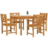  Vrtni set za objed 5 kom. Smeđa Čvrsto drvo akacije 110 x 110 x 74 cm | Shoptok.si