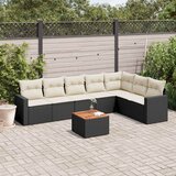  8-dijelni set vrtnih sofa od poliratana s jastucima crni Crna | shoptok.hr