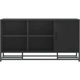 vidaXL Klop za čevlje črna 100x40x53,5 cm inženirski les in kovina | Shoptok.si