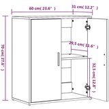  Komoda 2 kom dimljeni hrast 60x31x70 cm od konstruiranog drva | shoptok.hr