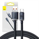 Baseus crystal shine kabel usb na usb-c, 100 w, 1,2 m (črn) | Shoptok.si