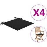 vidaXL Jastuci za vrtne stolice 4 kom crni 40 x 40 x 3 cm od tkanine cijene