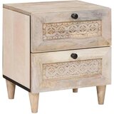 vidaXL Noćni ormarić 2 pcs Bež 40 x 33 x 46 cm masivno drvo manga | shoptok.hr