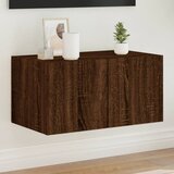 vidaXL Stenska TV omarica z LED lučkami rjavi hrast 60x35x31 cm Cene