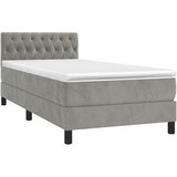 Box spring krevet s madracem svjetlosivi 90x190 cm baršunasti | shoptok.hr
