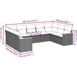  9-dijelni set vrtnih sofa s jastucima crni od poliratana | shoptok.hr