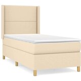  Krevet s oprugama i madracem krem 90 x 190 cm od tkanine | shoptok.hr