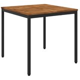 vidaXL Stol za večeru u vrtu Prirodna i crna 80 x 80 5 x 75 cm - Prirodna i crna 80 x 80 5 x 75 cm | shoptok.hr