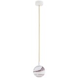  Argon 8451 - Luster na sajli ALMIROS 1xE14/7W/230V, Ø 12 cm, alabaster bela/zlatna | Eponuda.com