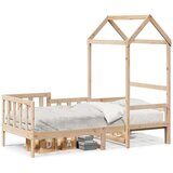 vidaXL Dnevna postelja s streho 90x200 cm trdna borovina | Shoptok.si