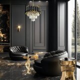  Luster na lancu CRISTAL 5xE14/40W/230V zlatna/crna | Eponuda.com