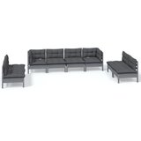 Maison Chic Seti vrtnega pohištva - Vrtna garnitura - Vrtni pohištvo set 8-delna z blazinami trdna borovina, (21800989) | Shoptok.si
