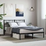 vidaXL Metalni okvir za krevet s uzglavljem crni 150x200 cm | shoptok.hr