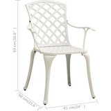  3-dijelni bistro set od lijevanog aluminija bijeli | shoptok.hr