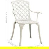  Bistro garnitura 3-delna liti aluminij bela, (20598351) | Shoptok.si
