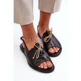 Zazoo Leather Flat Sandals 2898 Black | ePonuda.com
