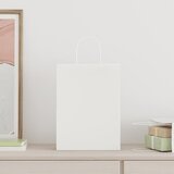  Papirnate vrećice 250 kom s ručkama bijele 26x12x35 cm | shoptok.hr