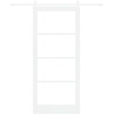  Klizna vrata 93 x 211 cm Masivna borovina i staklo Bijelo | shoptok.hr